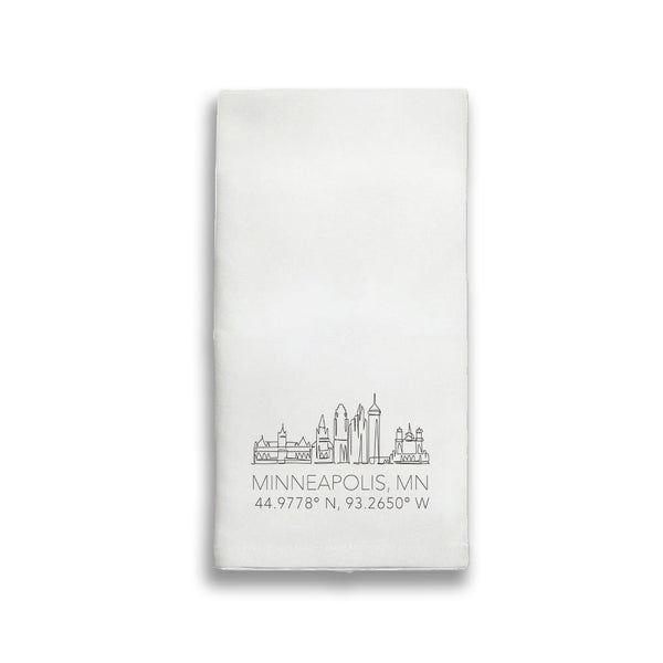 Minneapolis Skyline Line Art Tea Towel
