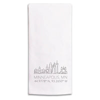 Minneapolis Skyline Line Art Tea Towel