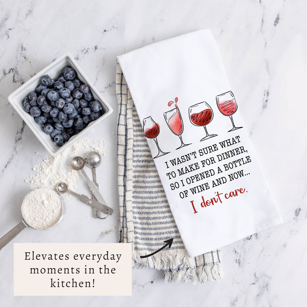 I Wasn't Sure What to Make for Dinner Wine Tea Towel