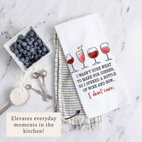 I Wasn't Sure What to Make for Dinner Wine Tea Towel