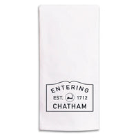 Entering Cape Cod White/Navy Tea Towel