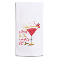 Cheers to the Naughty List Tea Towel