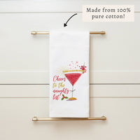 Cheers to the Naughty List Tea Towel