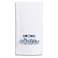 Boston Heart Skyline Tea Towel