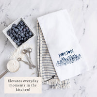 Boston Heart Skyline Tea Towel