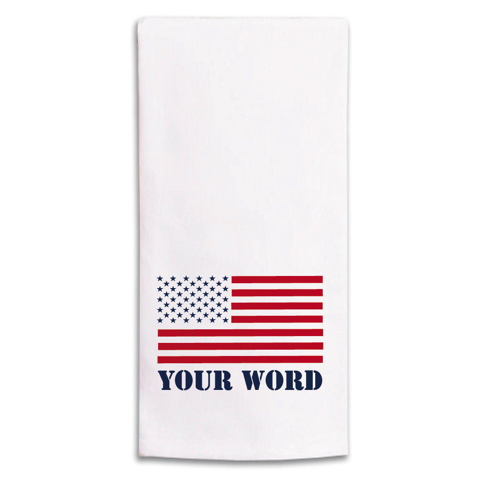50 Stars Flag Personalized Tea Towel