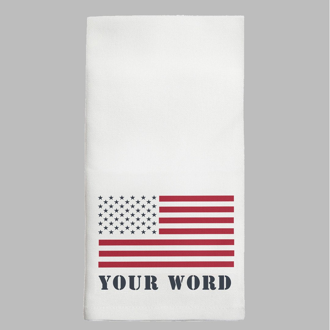 50 Stars Flag Personalized Tea Towel