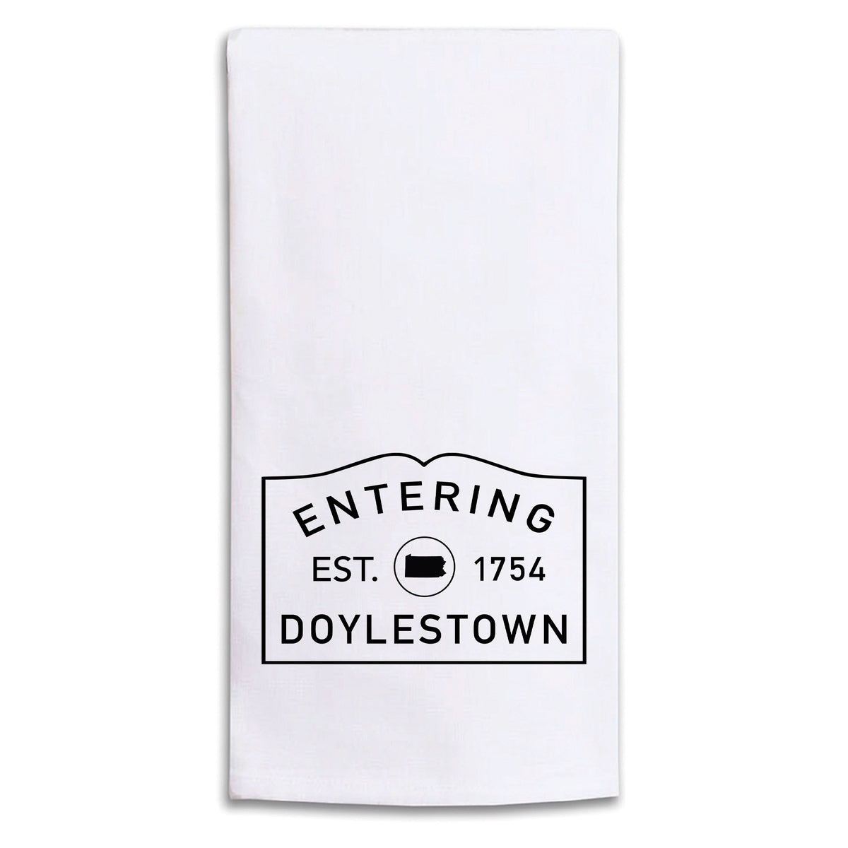 Entering Your Town Personalized Tea Towel
