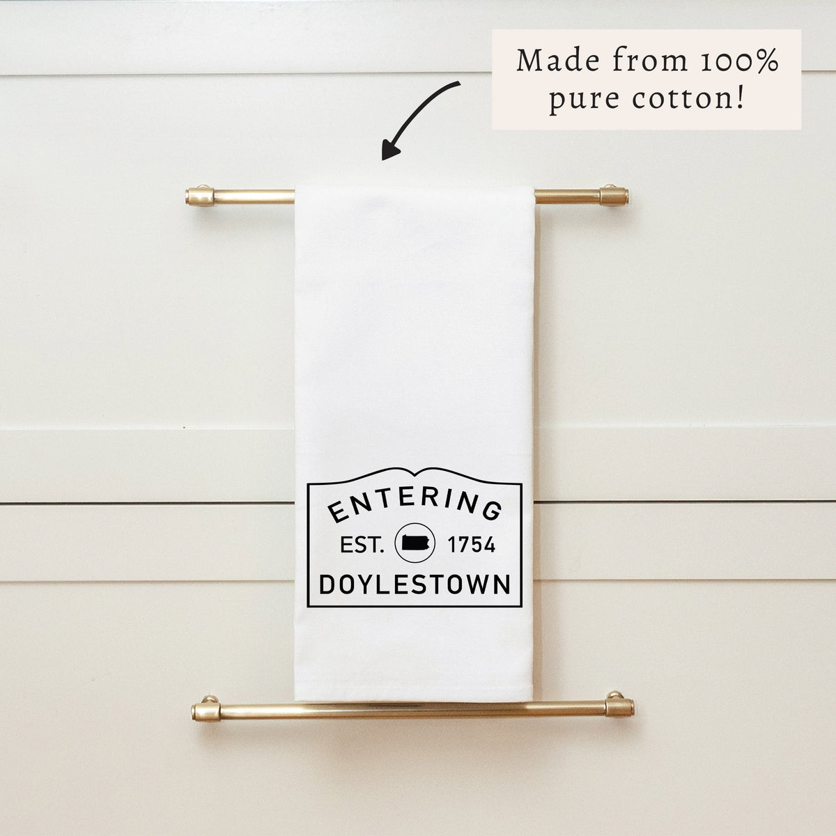 Entering Your Town Personalized Tea Towel