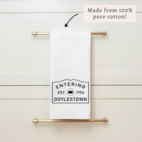 Entering Your Town Personalized Tea Towel