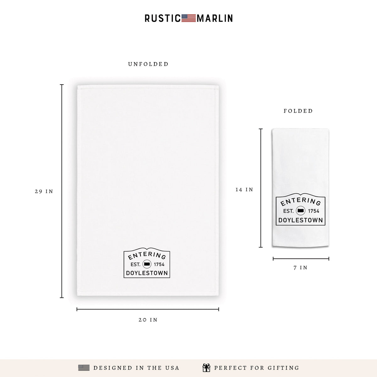 Entering Your Town Personalized Tea Towel