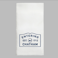 Entering Cape Cod White/Navy Tea Towel