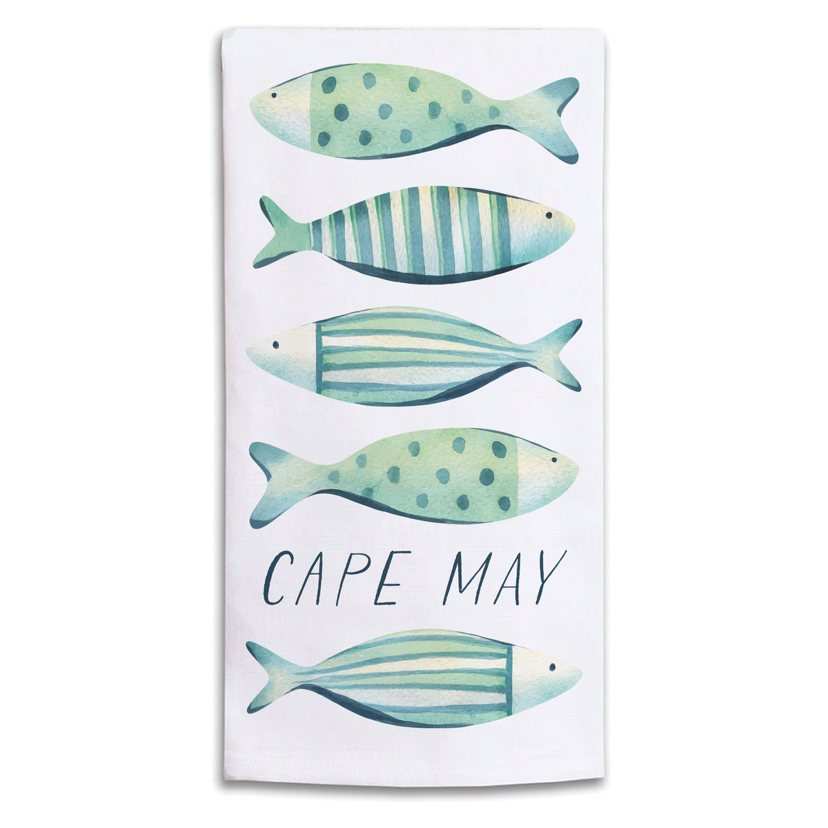 Coastal Fish Personalized Tea Towel