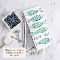 Coastal Fish Personalized Tea Towel