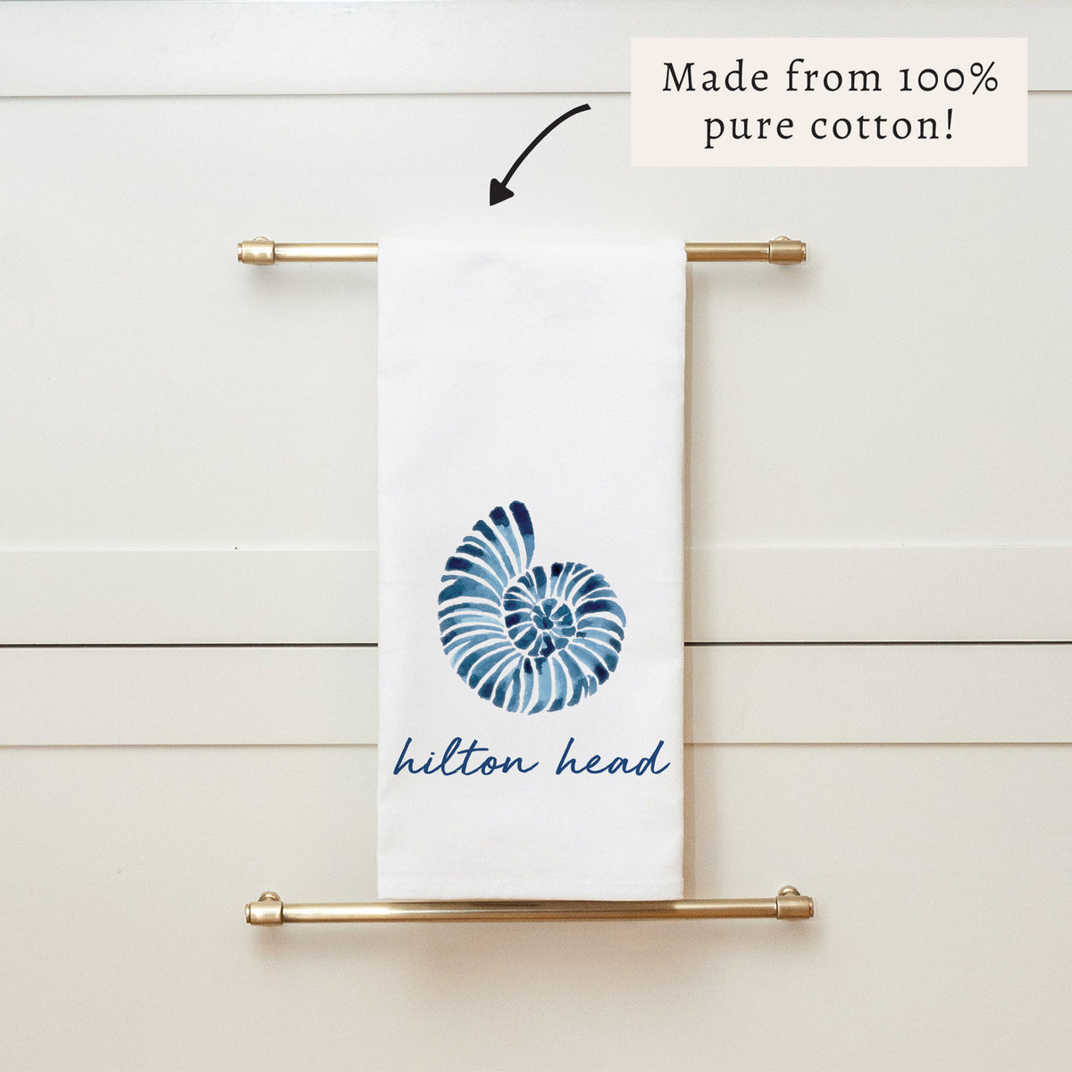 Blue Shell Personalized Tea Towel