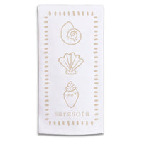 Neutral Shells Personalized Tea Towel
