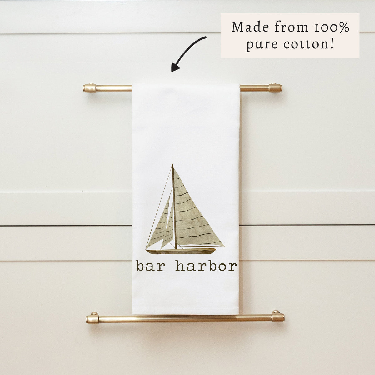 Sailboat Personalized Tea Towel