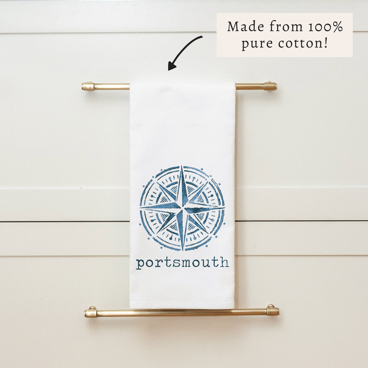 Compass Personalized Tea Towel