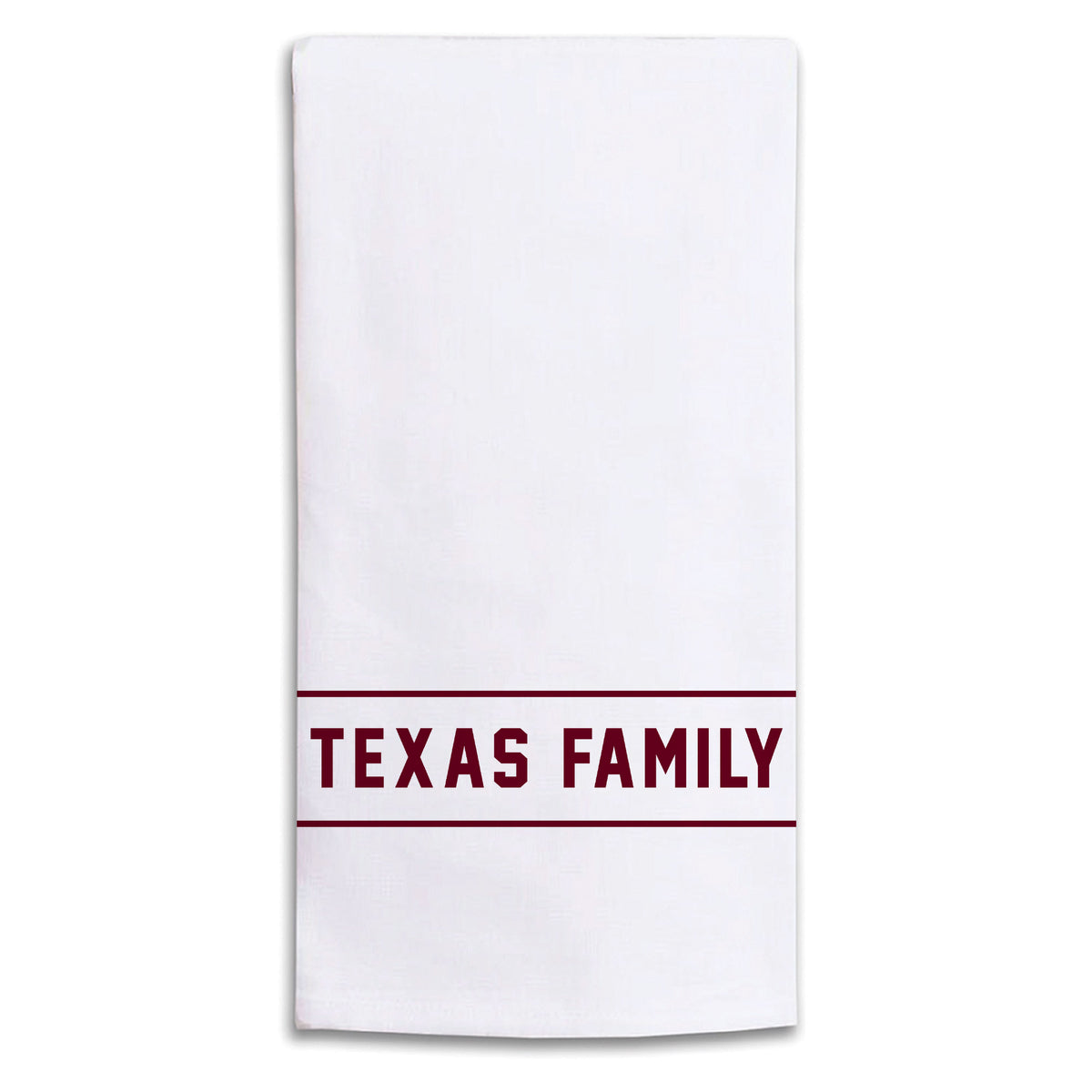 Collegiate Stripe Crimson Personalized Tea Towel