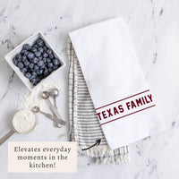 Collegiate Stripe Crimson Personalized Tea Towel