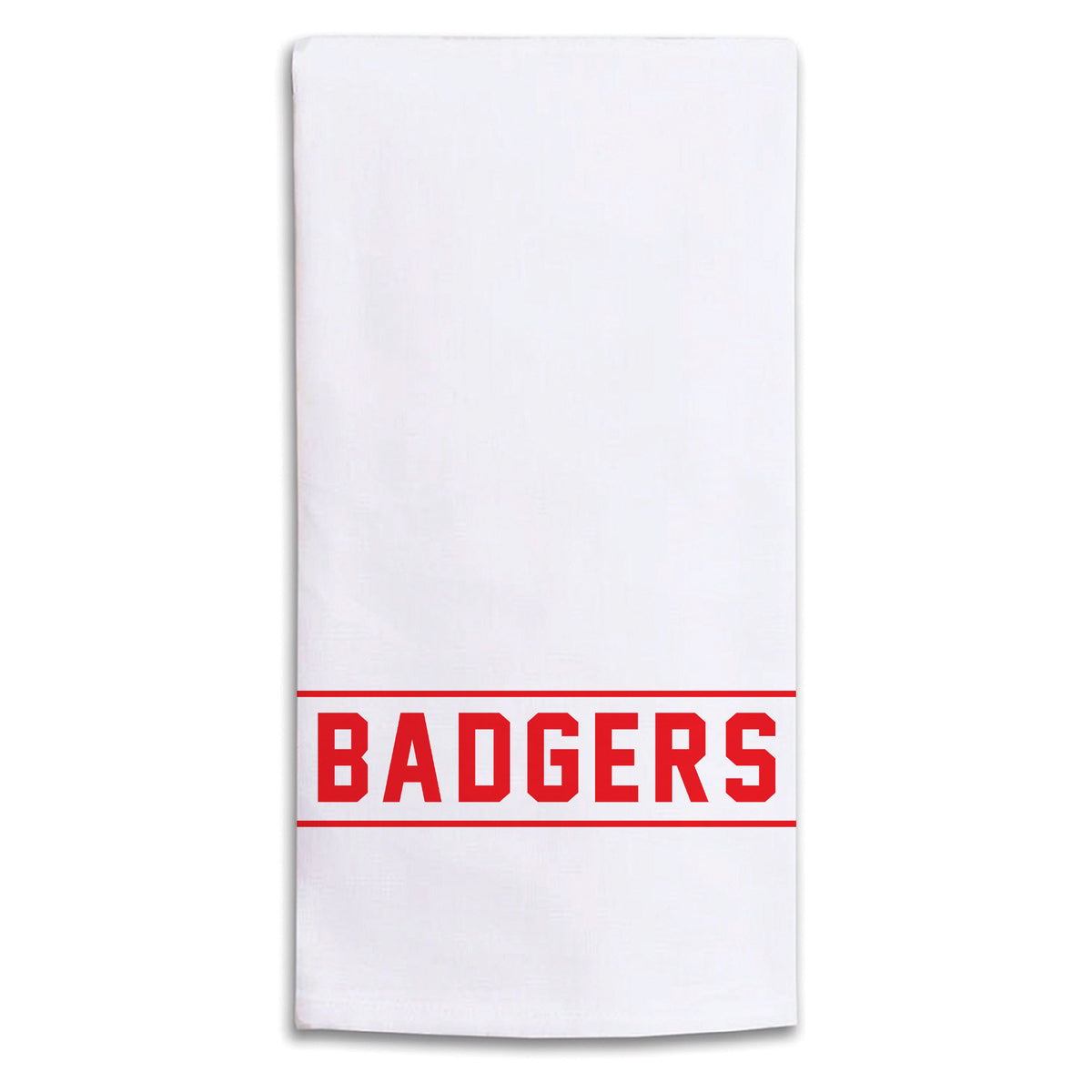 Collegiate Stripe Red Personalized Tea Towel