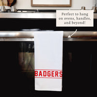 Collegiate Stripe Red Personalized Tea Towel