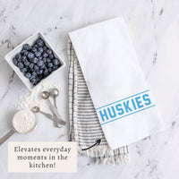 Collegiate Stripe Light Blue Personalized Tea Towel
