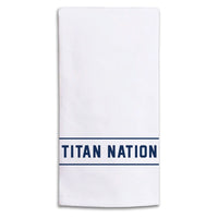 Collegiate Stripe Navy Personalized Tea Towel