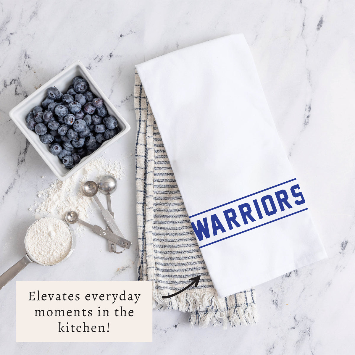 Collegiate Stripe Royal Blue Personalized Tea Towel