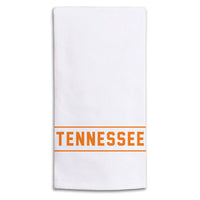 Collegiate Stripe Orange Personalized Tea Towel