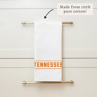 Collegiate Stripe Orange Personalized Tea Towel