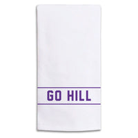 Collegiate Stripe Purple Personalized Tea Towel