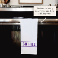 Collegiate Stripe Purple Personalized Tea Towel