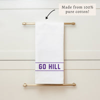 Collegiate Stripe Purple Personalized Tea Towel