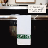 Collegiate Stripe Green Personalized Tea Towel