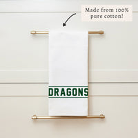 Collegiate Stripe Green Personalized Tea Towel