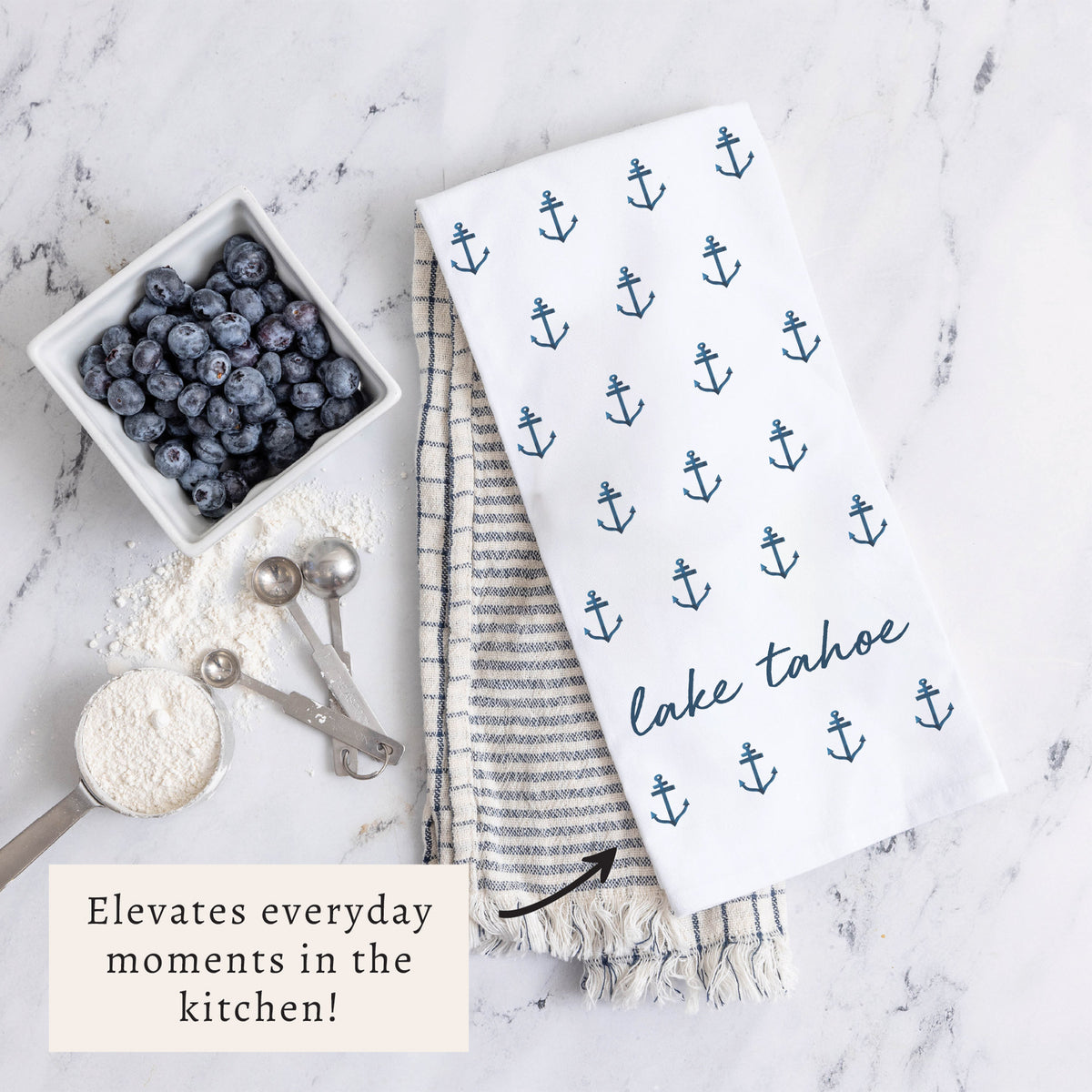 Anchor Pattern Personalized Tea Towel