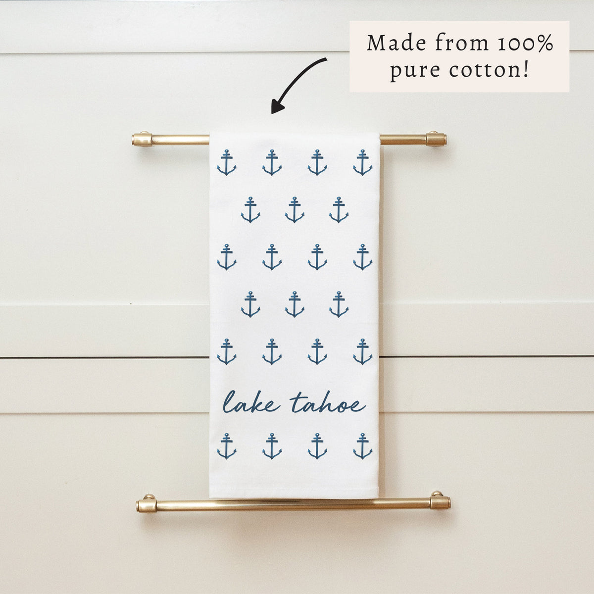 Anchor Pattern Personalized Tea Towel