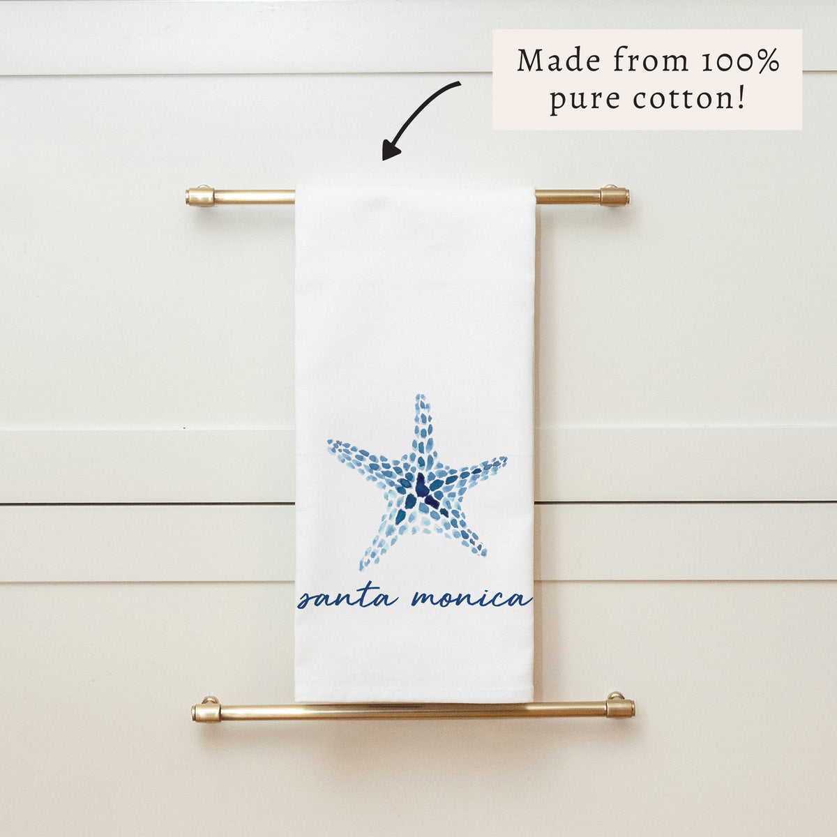 Blue Starfish Personalized Tea Towel