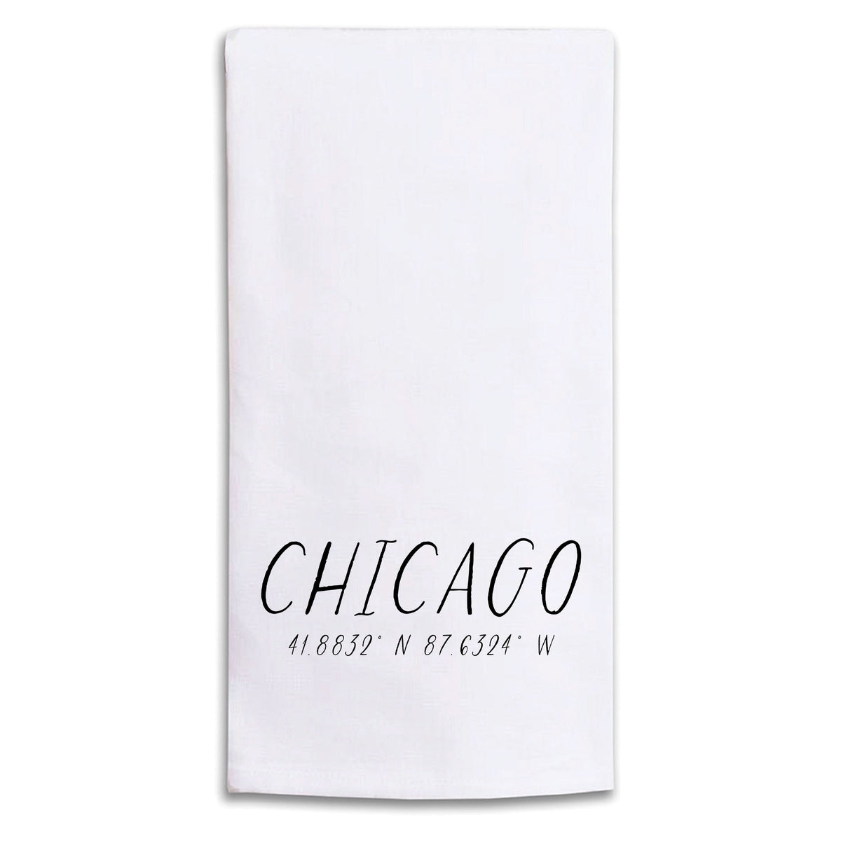 Hometown Coordinates Personalized Tea Towel