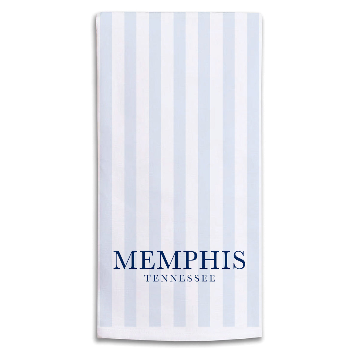 Light Blue Stripe Personalized Tea Towel