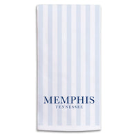 Light Blue Stripe Personalized Tea Towel