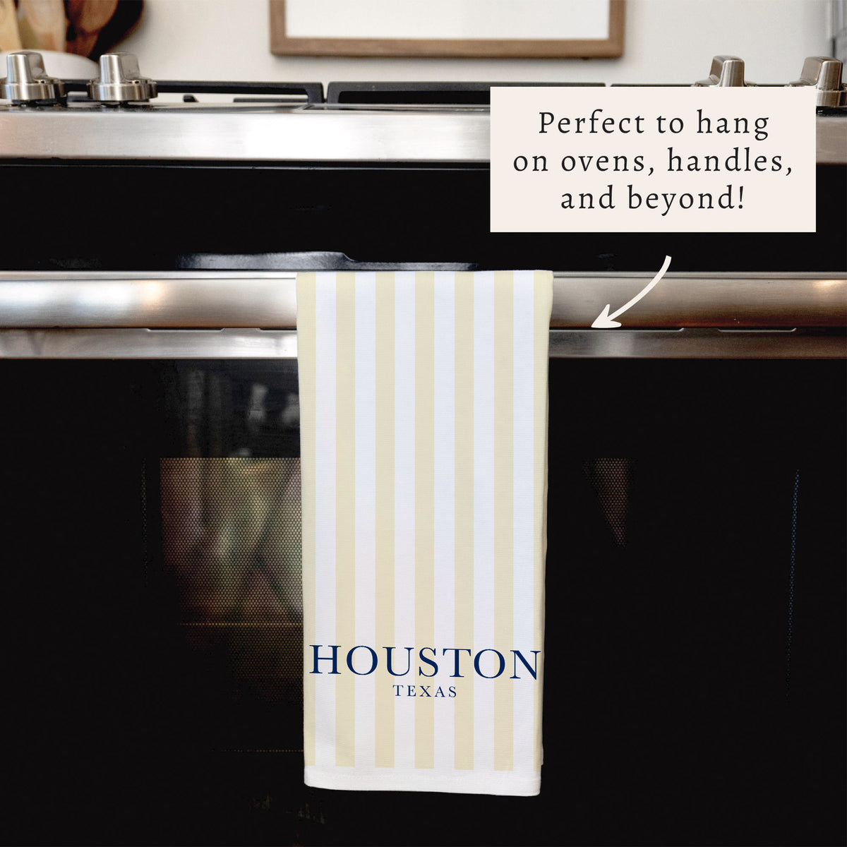 Yellow Stripe Personalized Tea Towel