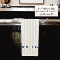Yellow Stripe Personalized Tea Towel