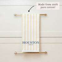 Yellow Stripe Personalized Tea Towel
