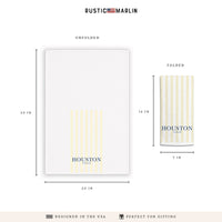 Yellow Stripe Personalized Tea Towel