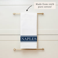 Navy Stripe Personalized Tea Towel