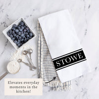 Black Stripe Personalized Tea Towel
