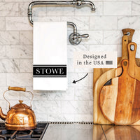 Black Stripe Personalized Tea Towel