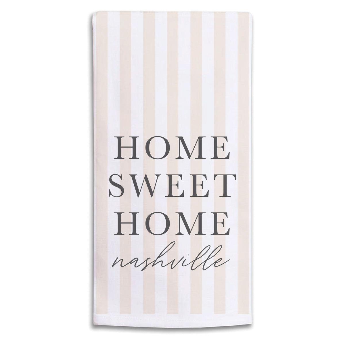 Home Sweet Home Striped Personalized Tea Towel